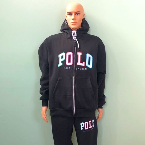 Polo Ralph Lauren 2 Pc. Full Zip Fleece Hoodie And Sweatpants Set XL - Picture 2 of 11